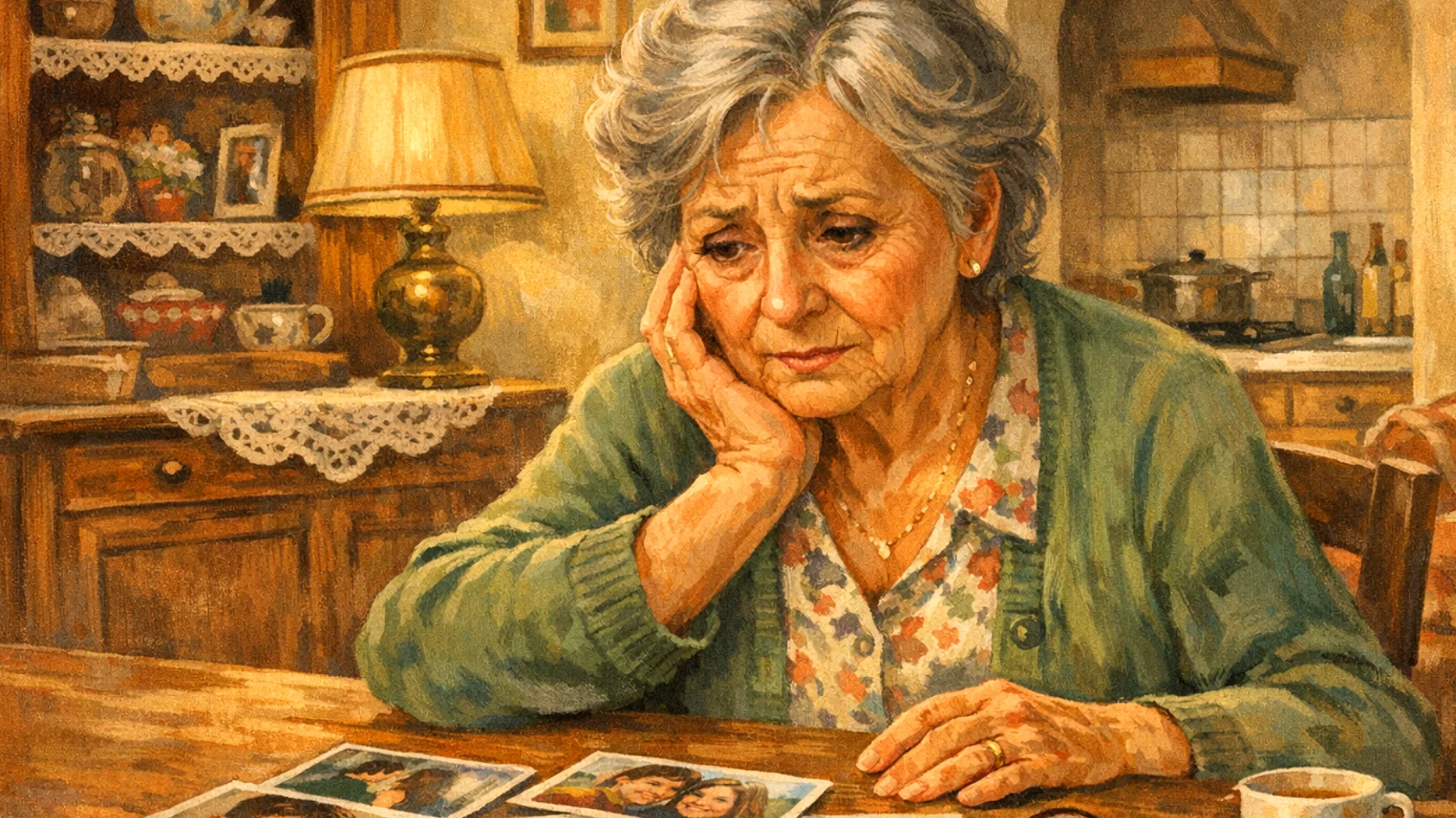 Nonna che vive con ansia costante per il futuro dei nipoti adolescenti, preoccupata per le loro scelte scolastiche, le compagnie frequentate e le opportunità lavorative in un mondo sempre più incerto, manifestando apprensione eccessiva che crea tensione nei rapporti familiari"